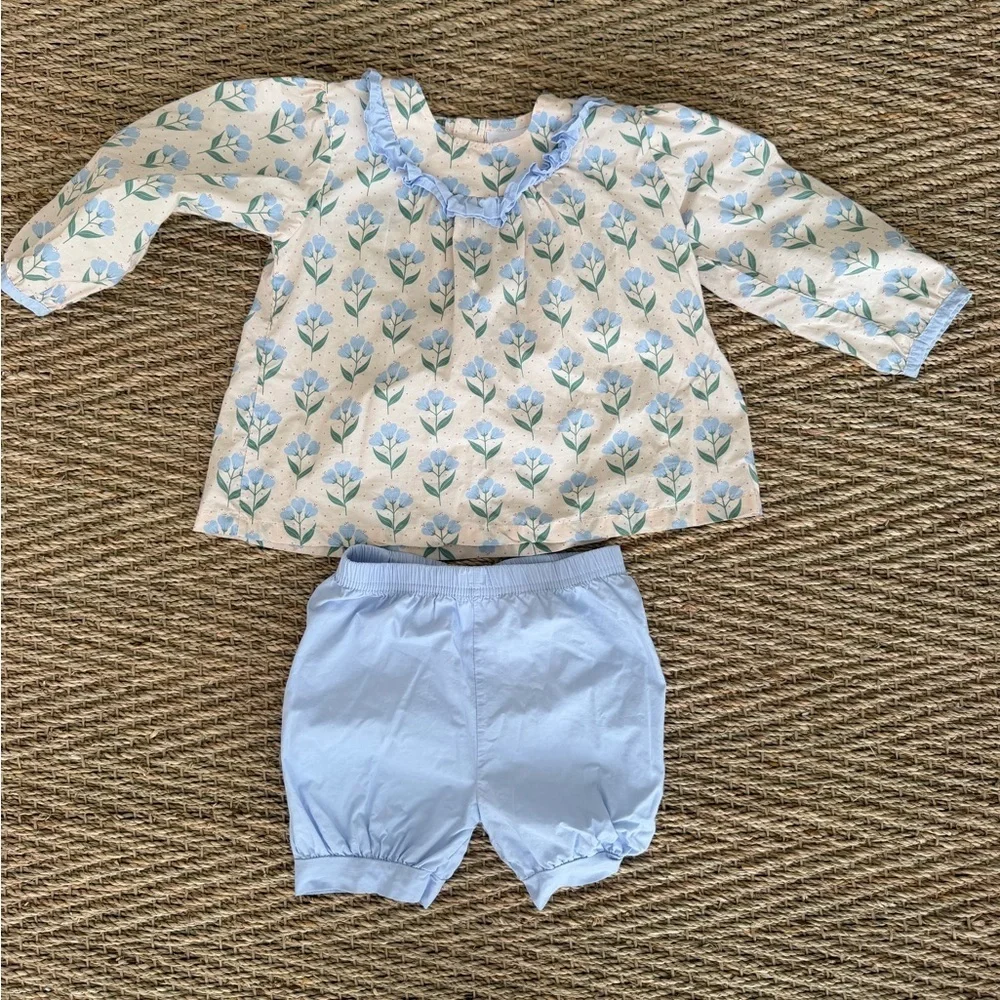 Blue and Cream Kids Outfit Set